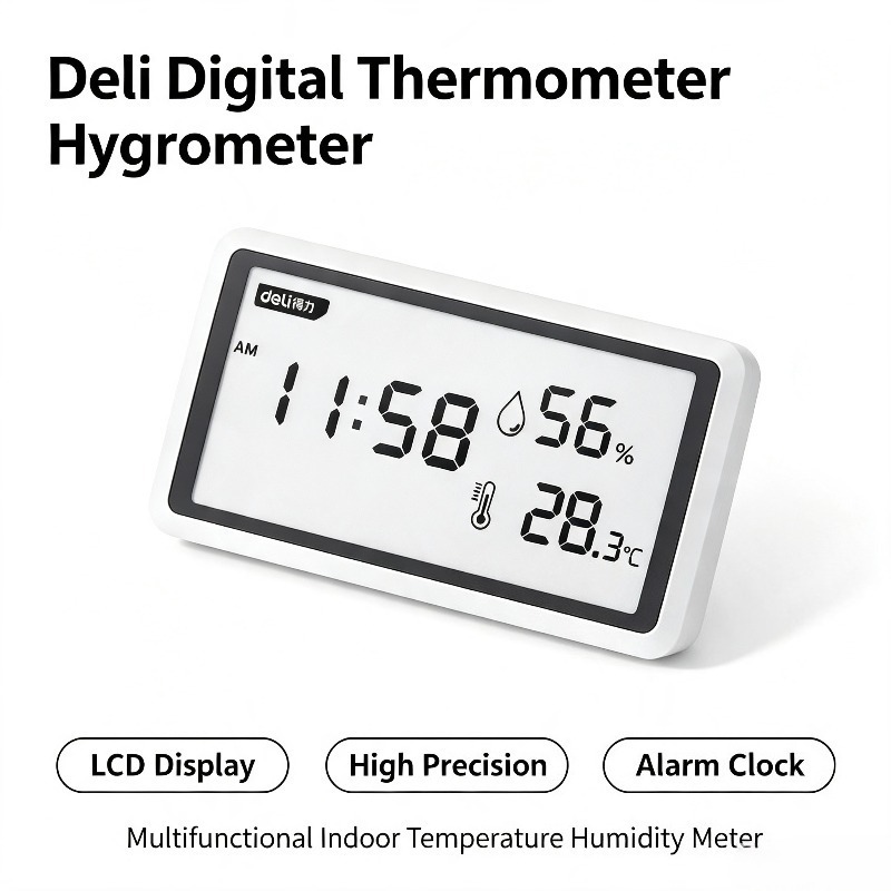 Digital Hygrometer Probe - Cyfrowy termometr-higrometr Deli z ekranem LCD,